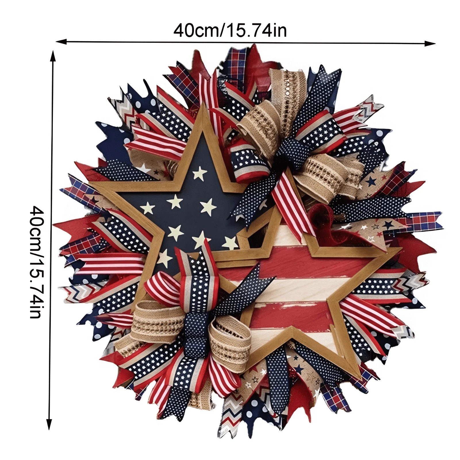 🎉250th Anniversary Patriotic Star Wreath – Handmade American Door Decor