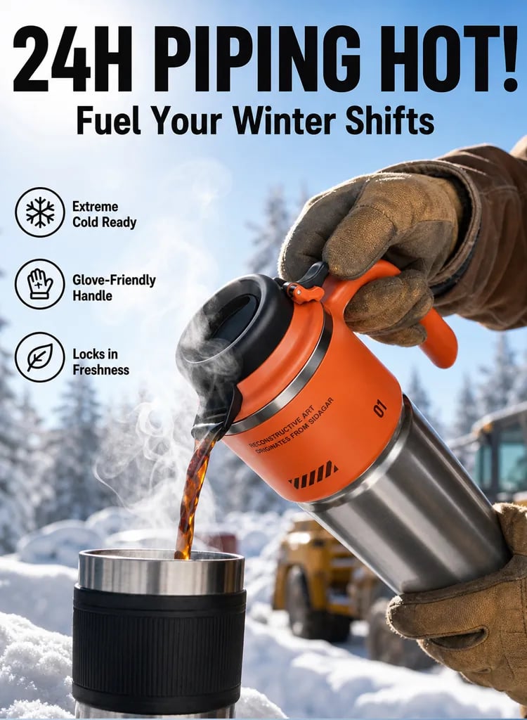 insulated tumbler for hot drinks in winter conditions