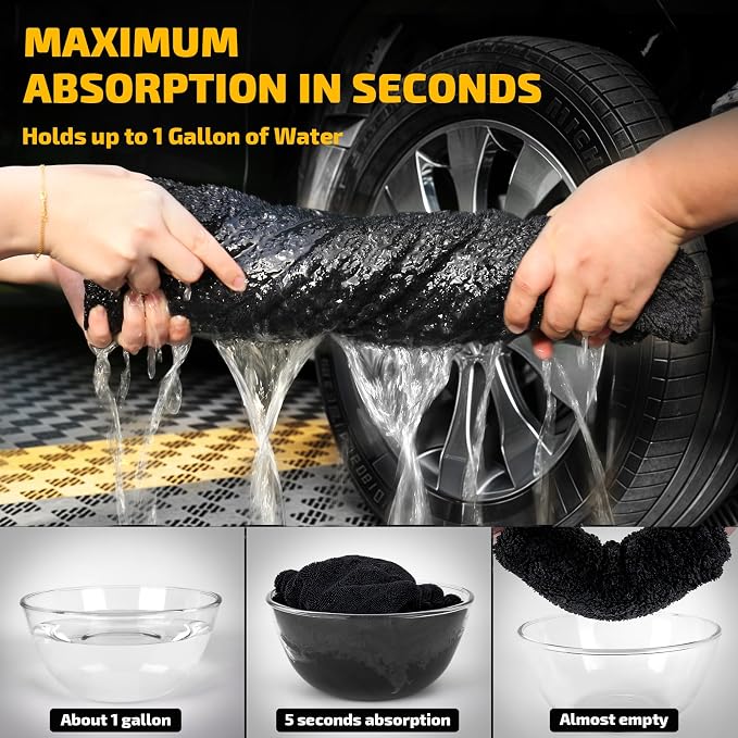 Twisted loop microfiber car drying towel texture