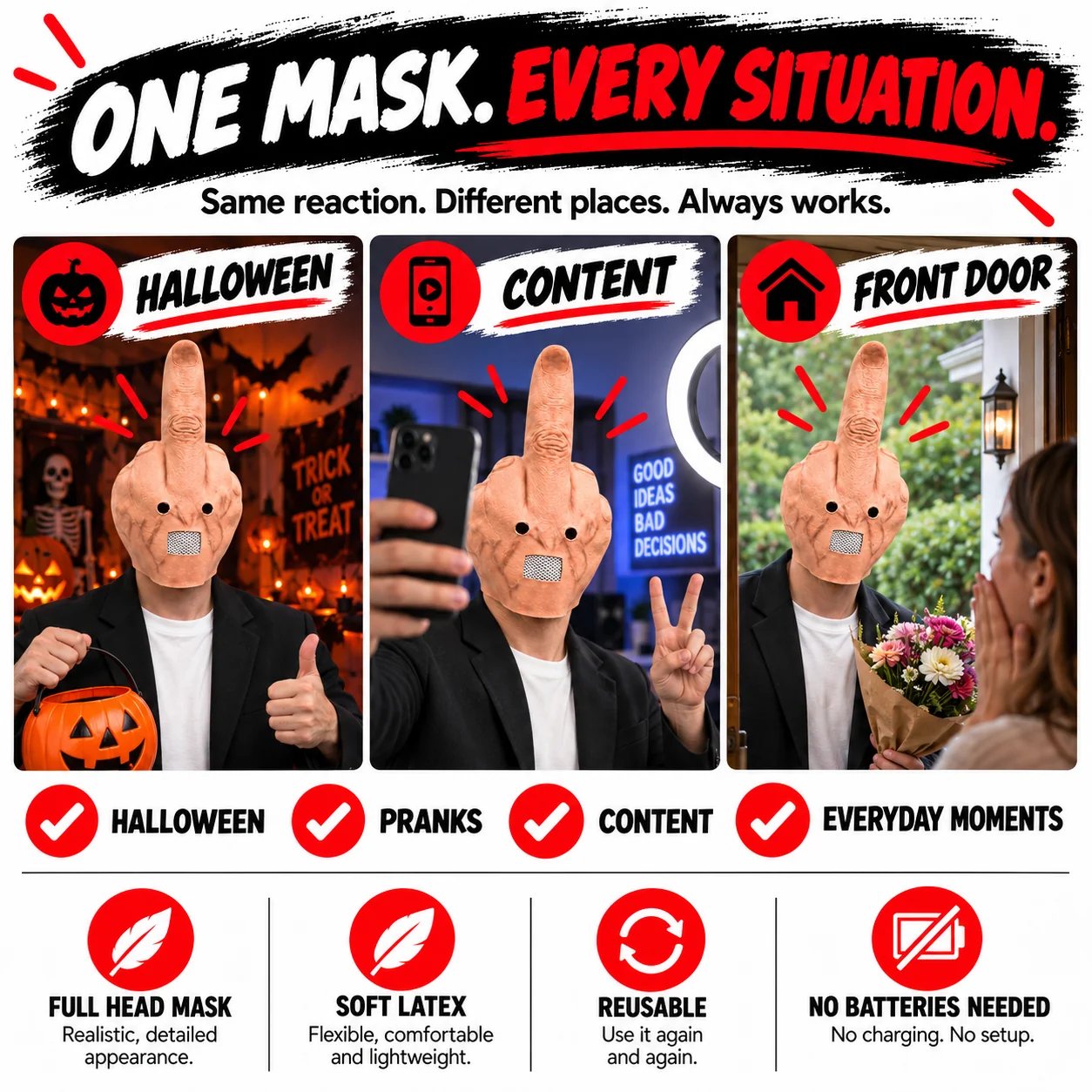 FINGERIK Uncanny Smile Reaction Mask product hero