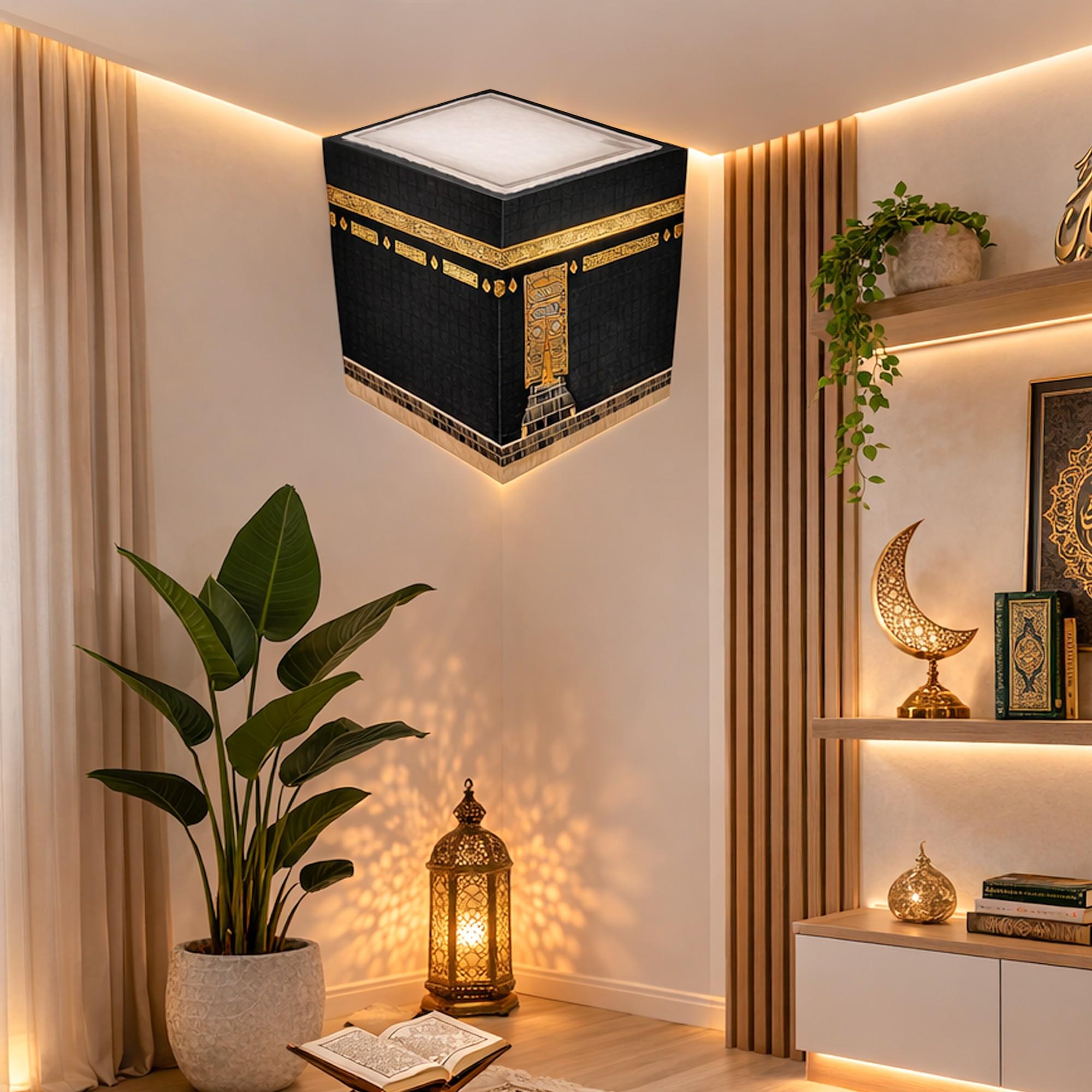 Kaaba 3dvision Simulation Wall Stickers, Muslim Family Living Room & Bedroom Decoration, Waterproof, Self-Adhesive, Removable Home Decor