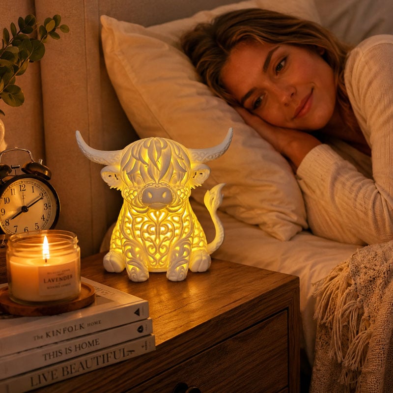 Hollow-out Highland Cow candle holder details Hollow-out Highland Cow candle holder details