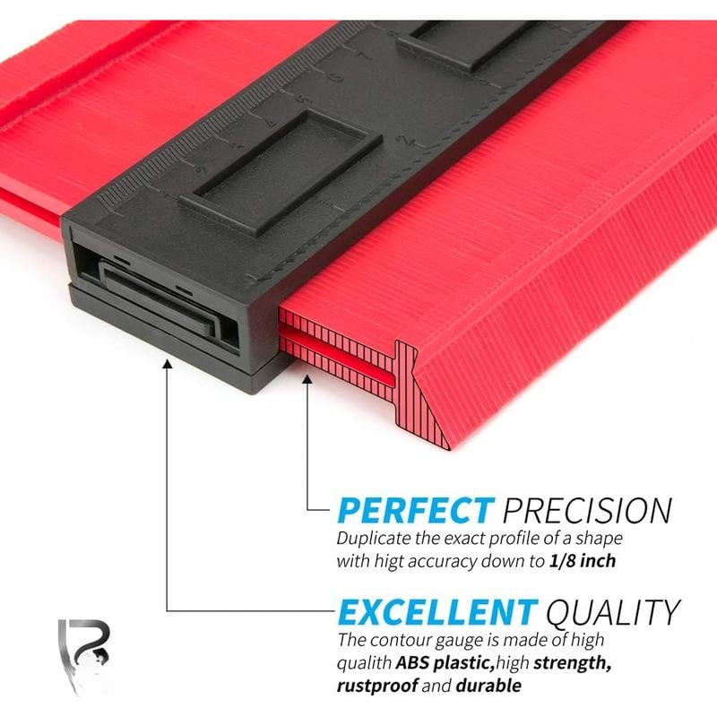 Product Introduction of Contour Gauge 10 Inch, Widen Plastic Profile Gauge Duplicator, Precisely Copy Irregular Shapes Template Measuring Tool for Fit and Easy (10 Inch Widen-Red) 6