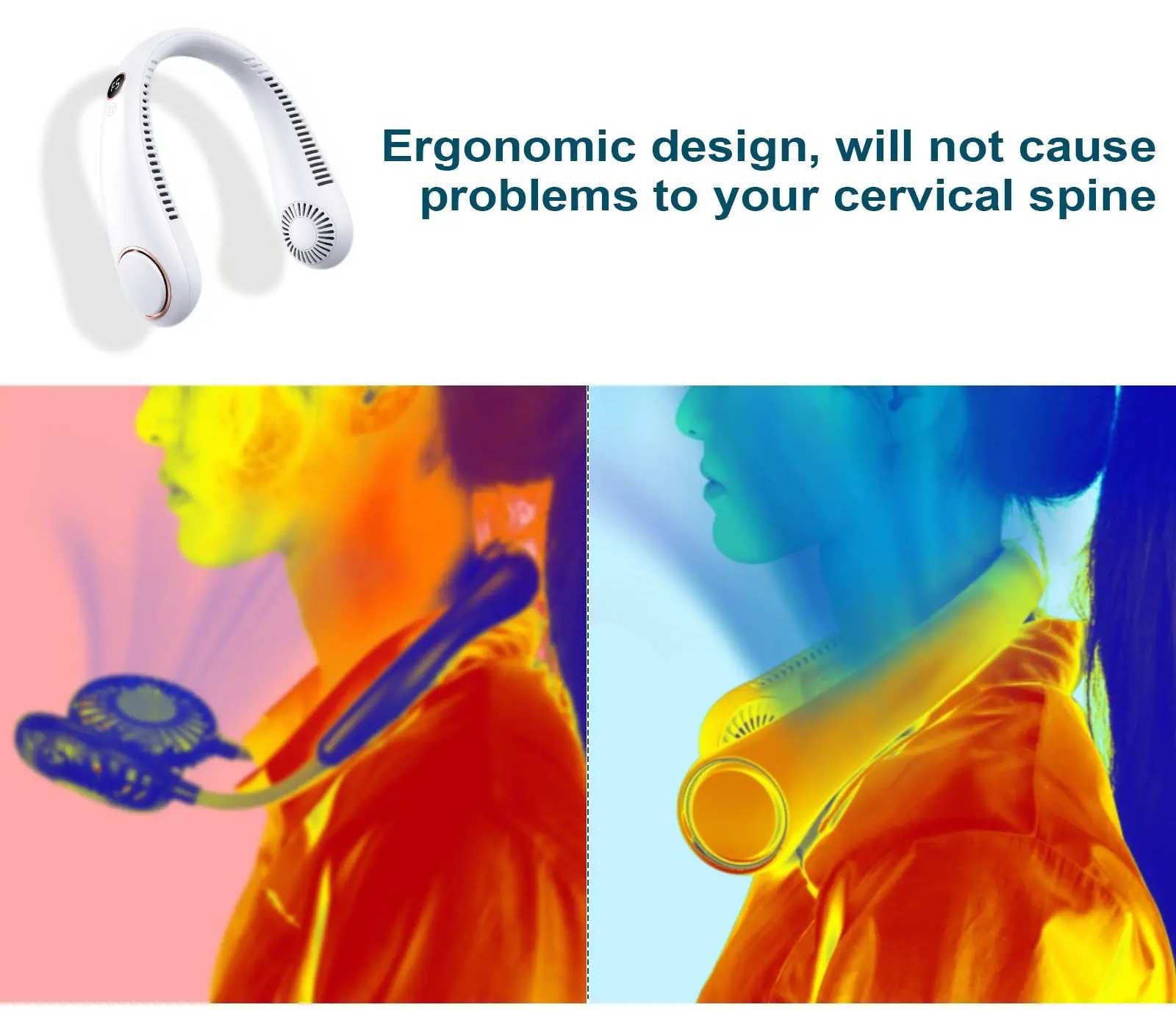 Adjustable silicone neck fan for different neck sizes