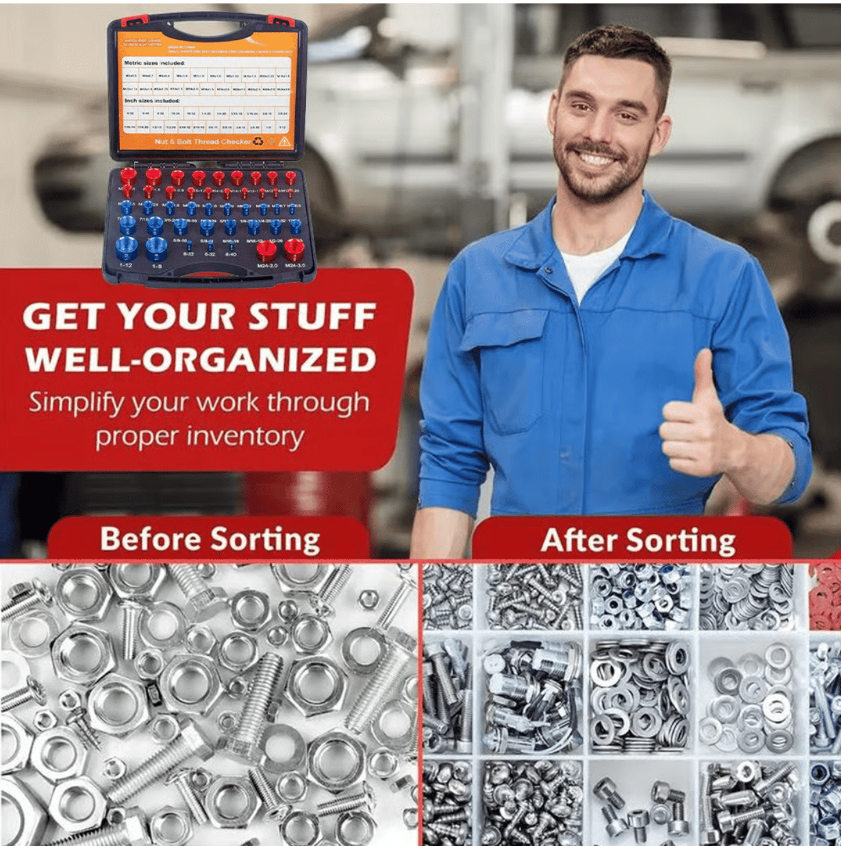 Metric & SAE Thread Checker Set – 26 or 44 Pieces options