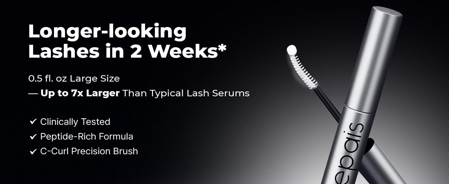 [EPAIS Official Shop] Essential Eyelash Growth Serum, Jumbo Size 0.5fl.oz - Safe & Gentle Lashes Care, Fuller, Thicker in 2 Weeks, Non-Prostaglandin, Hormone-free
