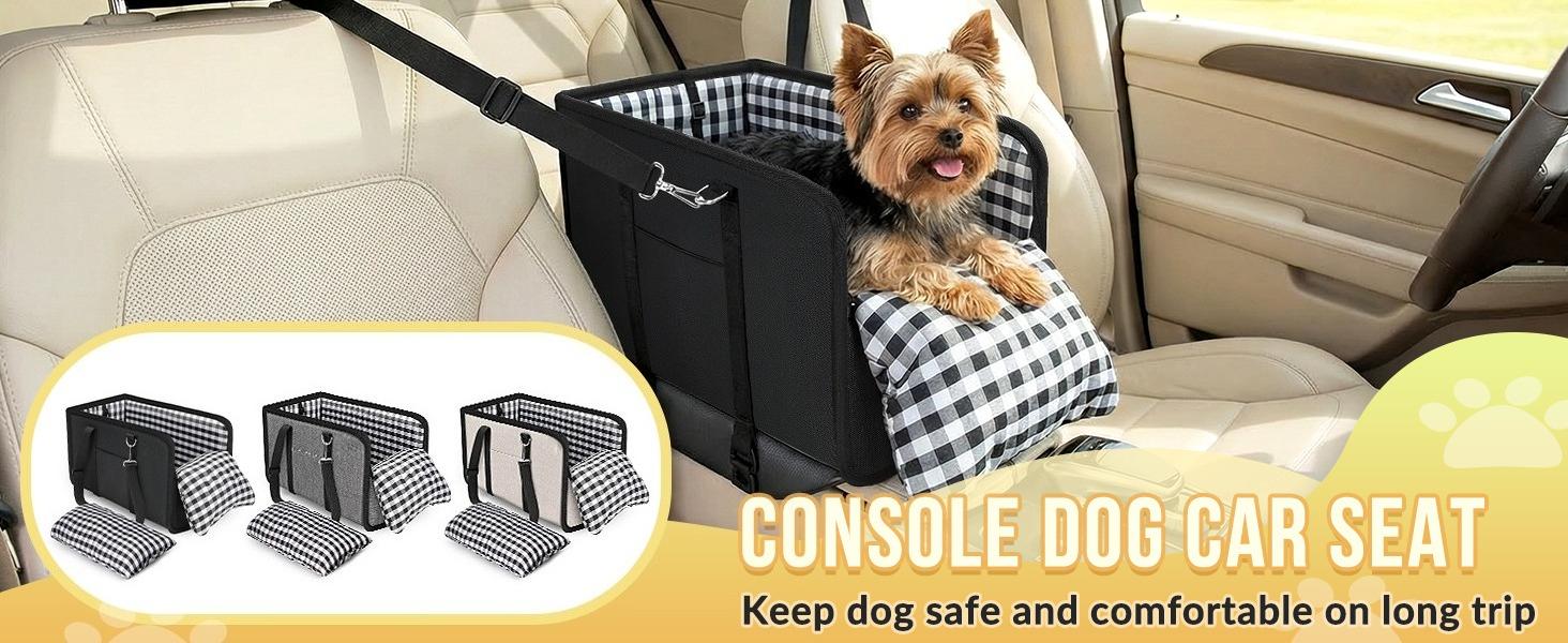 Must-Have Center Console Dog Car Seat - Anxiety Relief Small Pet Booster Seat, Ultra-Safe Armrest Dog Bed for Travel, Cozy & Secure Car Seat for Small Dogs & Cats Must-Have Center Console Dog Car Seat - Anxiety Relief Small Pet Booster Seat, Ultra-Safe Armrest Dog Bed for Travel, Cozy & Secure Car Seat for Small Dogs & Cats