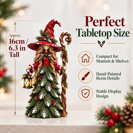 Christmas witch figurine approximately 16 cm or 6.3 inches tall