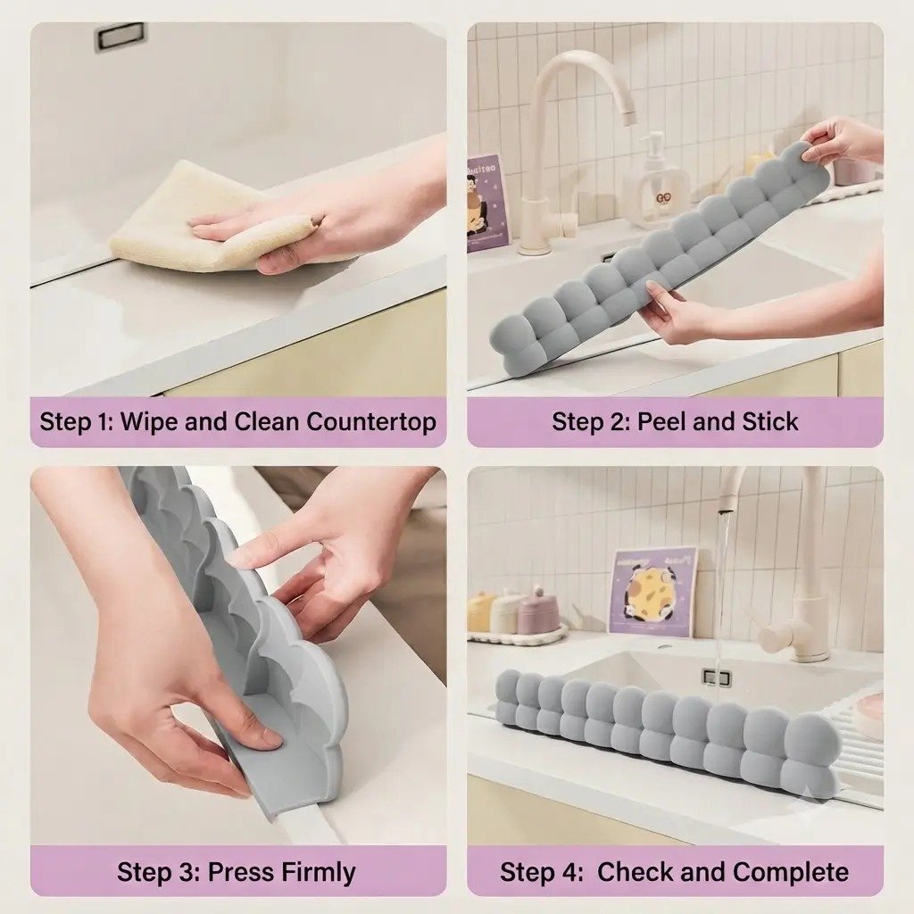 Bathroom sink silicone barrier