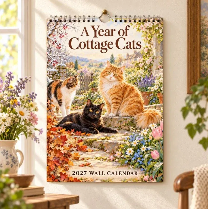 2027 Cottage Cats Wall Calendar cover