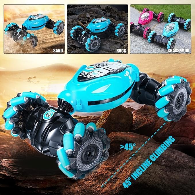 Mecanum wheels on gesture control RC stunt car