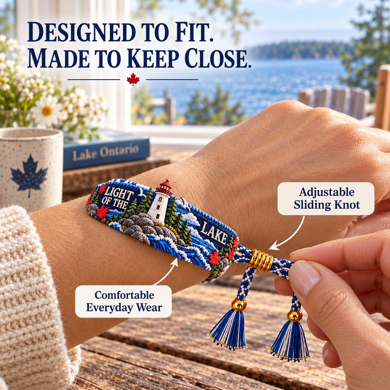 Adjustable sliding-knot closure and comfortable bracelet fit