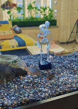 Dancing skeleton aquarium bubbler