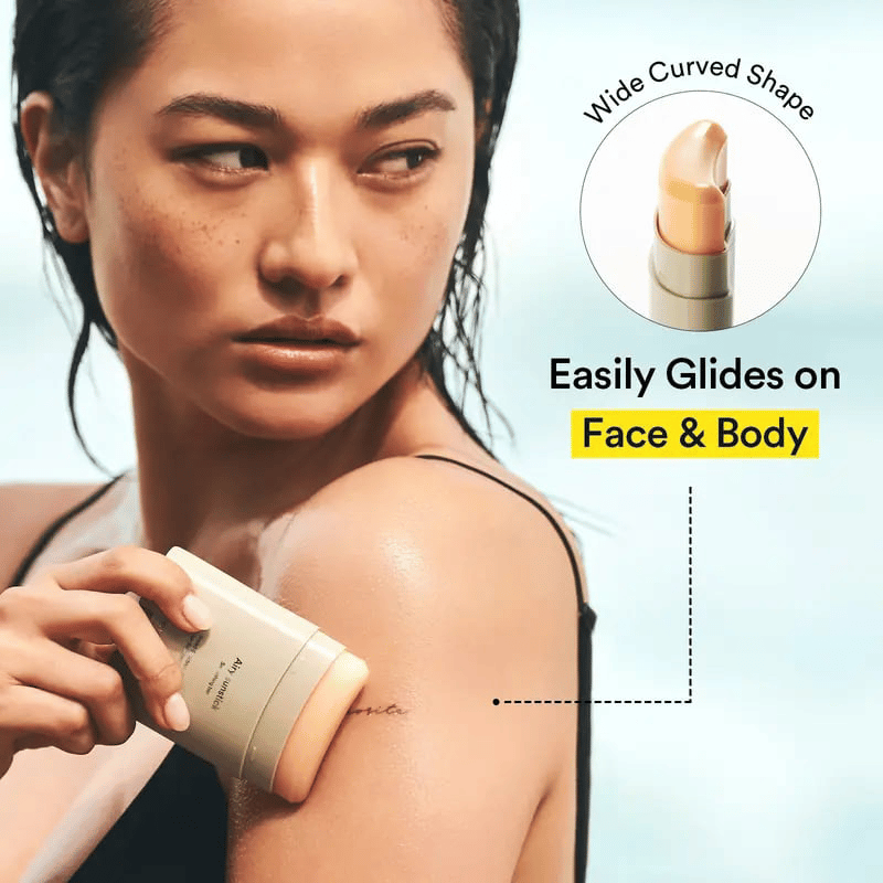 Airy Sunstick glides on face and body