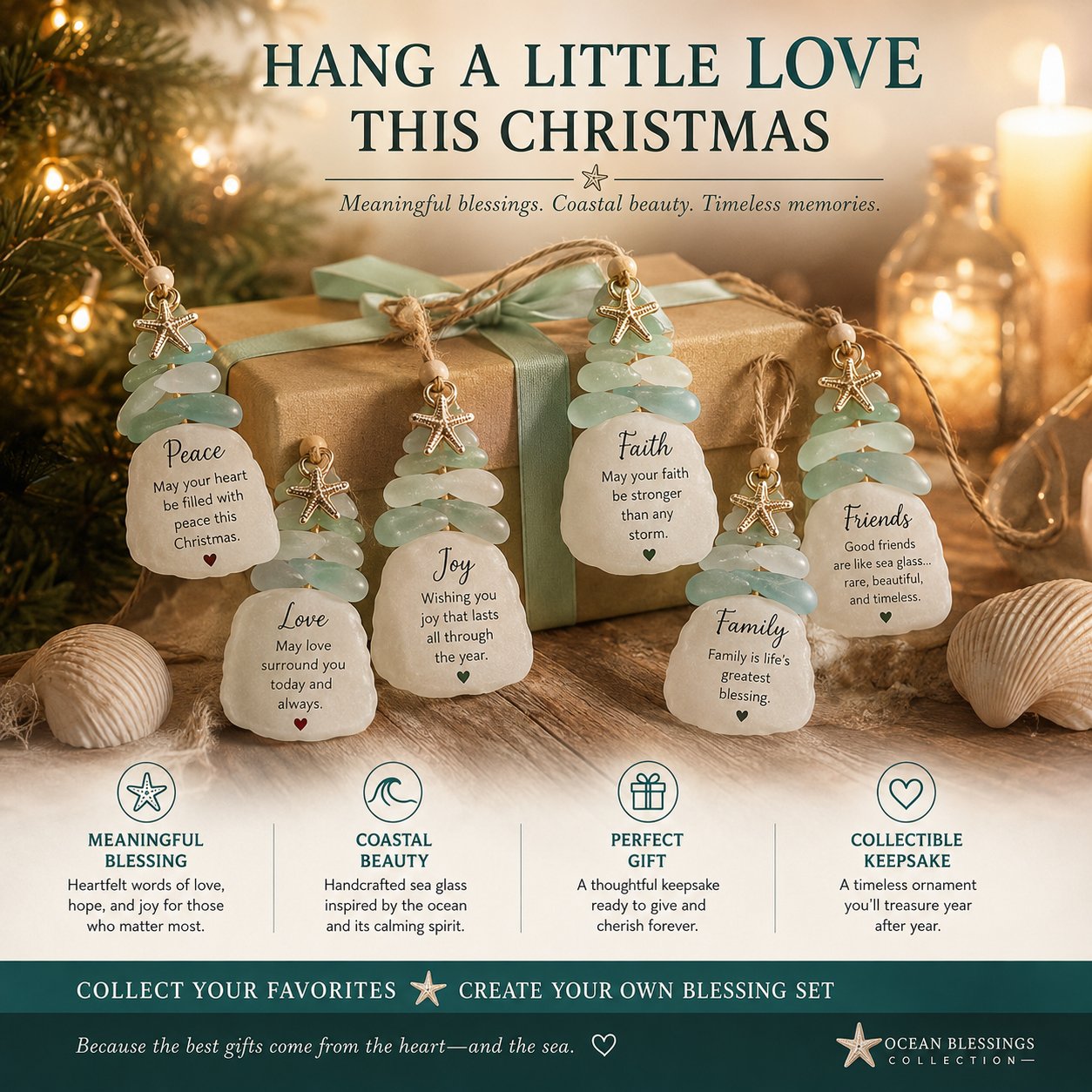 Ocean Blessings Christmas blessing ornament collection
