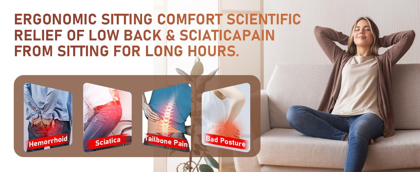 Non-Slip Memory Foam Deep Seat Cushion with Skin-Friendly Removable Cover, Extended Zipper, Back Support, Stable Design, All Seasons Patchwork for Office Desk Relaxation, Sciatica Relief Non-Slip Memory Foam Deep Seat Cushion with Skin-Friendly Removable Cover, Extended Zipper, Back Support, Stable Design, All Seasons Patchwork for Office Desk Relaxation, Sciatica Relief