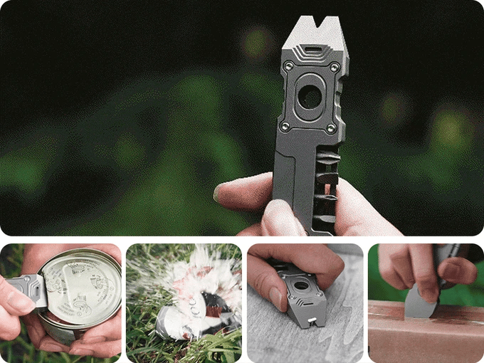TC4 Titanium multi-tool held in hand