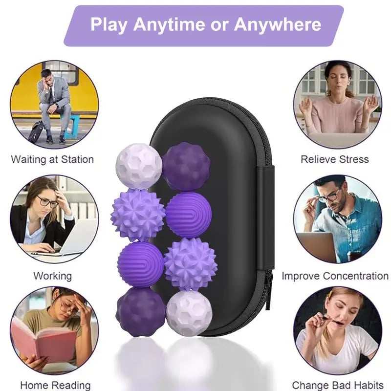 Different textures on fidget balls