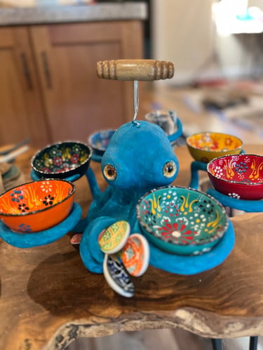 Octopus Snack Server with 6 Bowls – Sculptural Centerpiece options