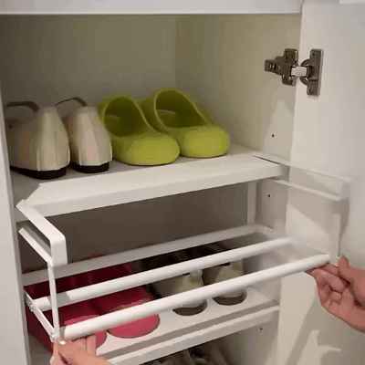 Cabinet organizer creating extra storage space