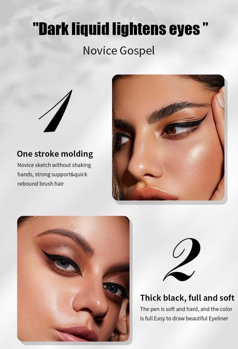 【YANQINA】Long-lasting eyeliner -lightweight, waterproof,vegan,cruelty-free,24-hour smooth application,ultra- creamy and silky smooth texture.
