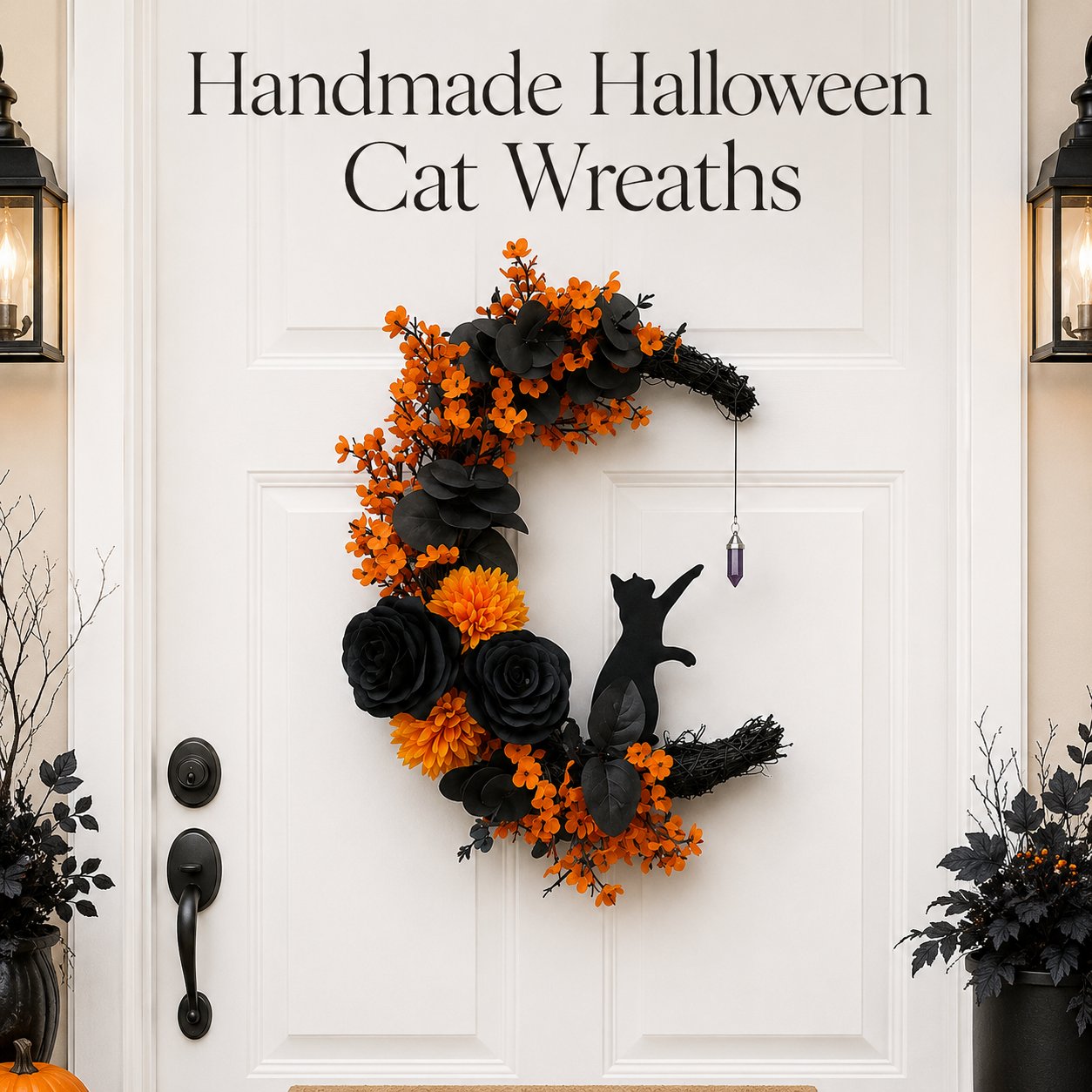 Black Cat Halloween Wreath