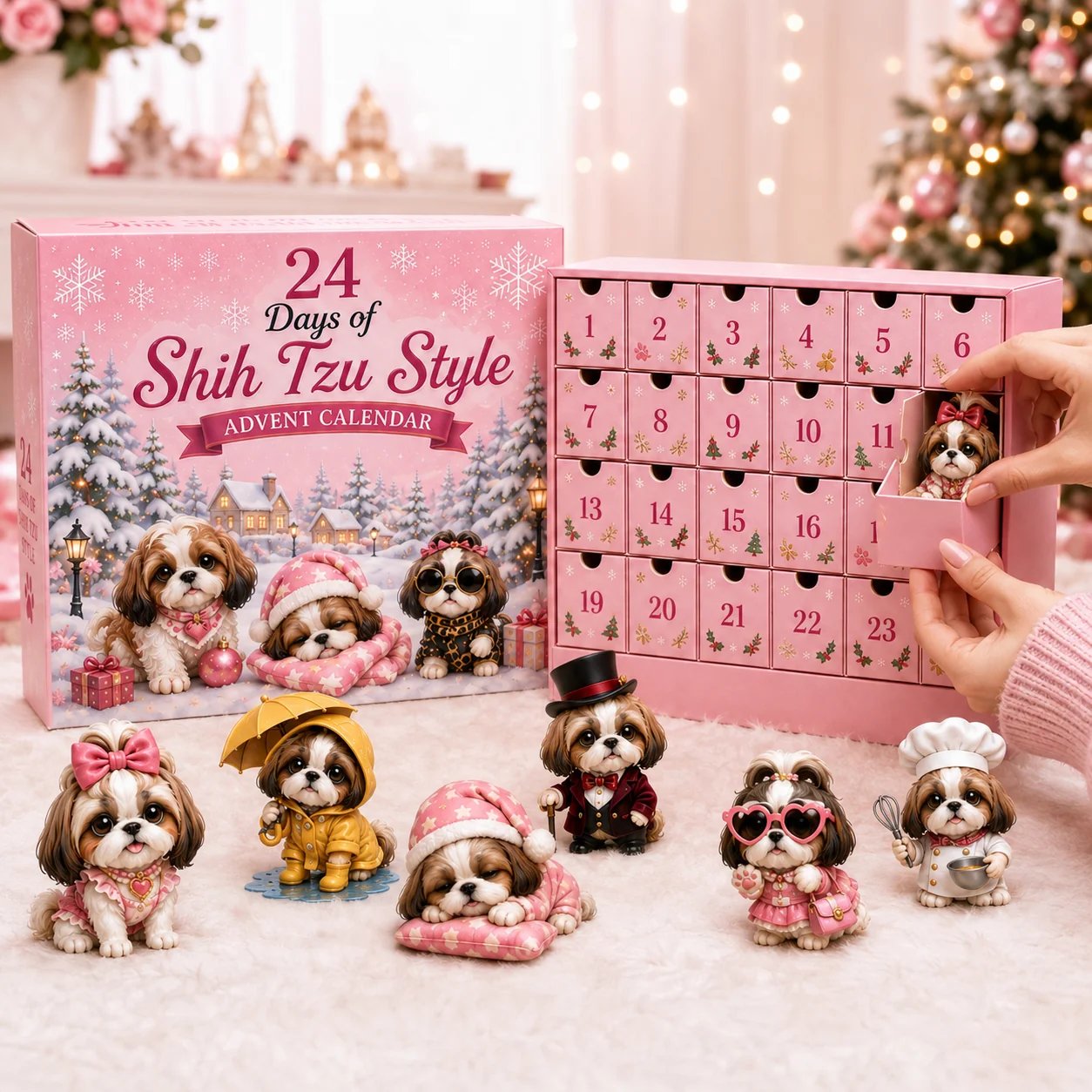 Opening a Shih Tzu collectible from the Advent Calendar