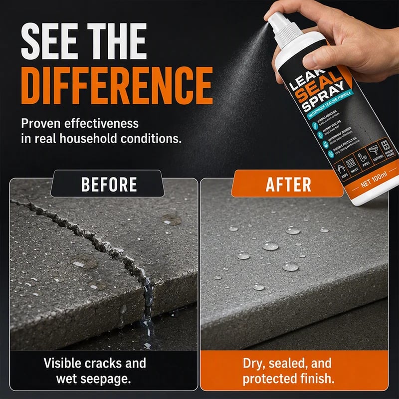 Leak repair sealing spray application