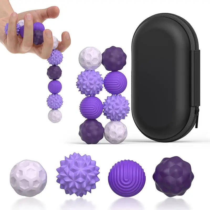 Silicone magnetic fidget ball set