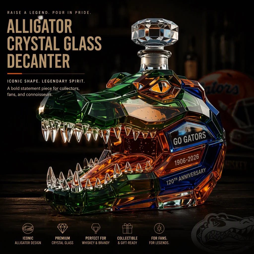 Crocodile decanter detailed glass design