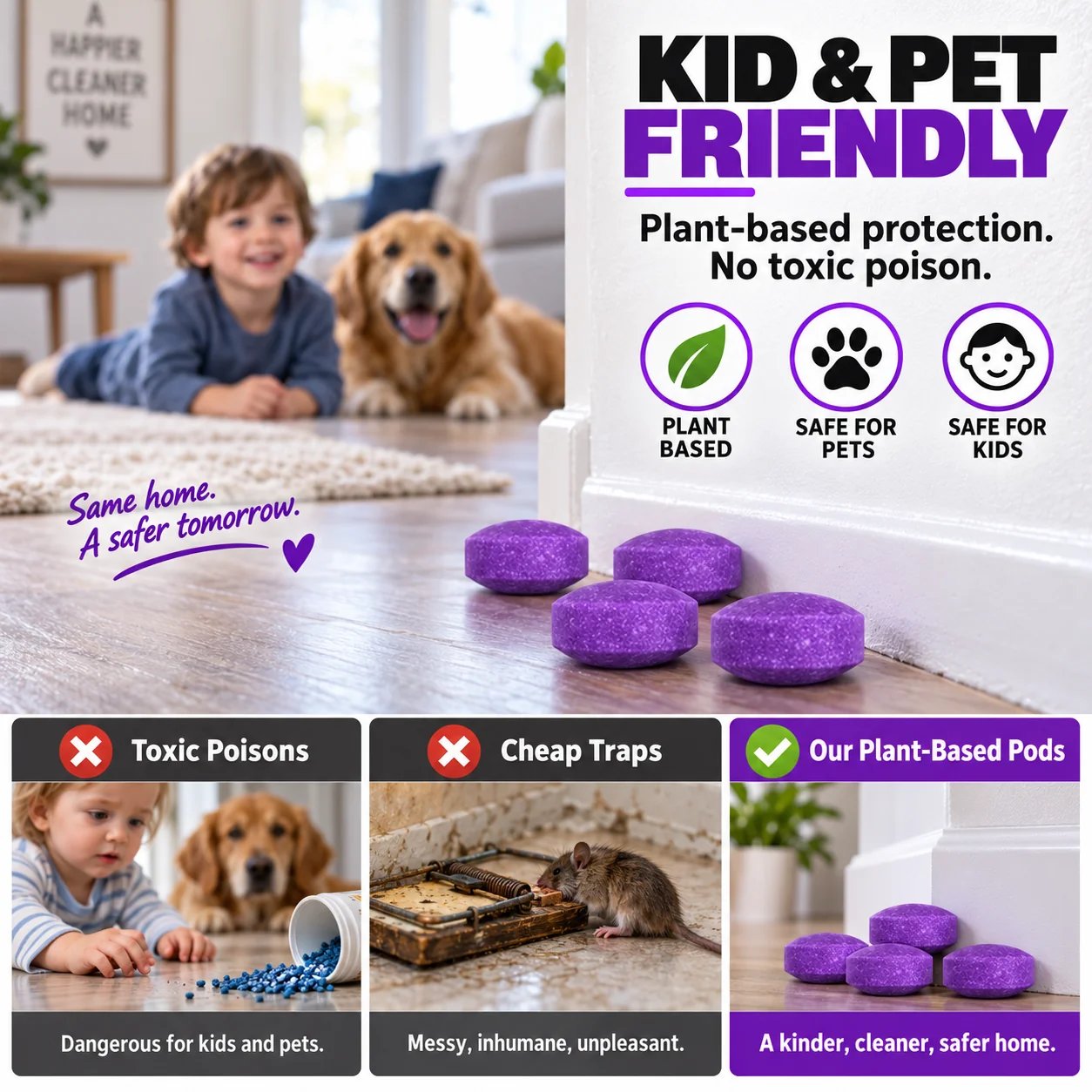 Plant-based formula safe for kids and pets