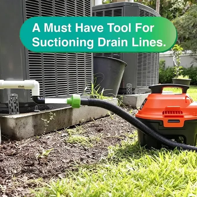 AC condensate line cleaning attachment