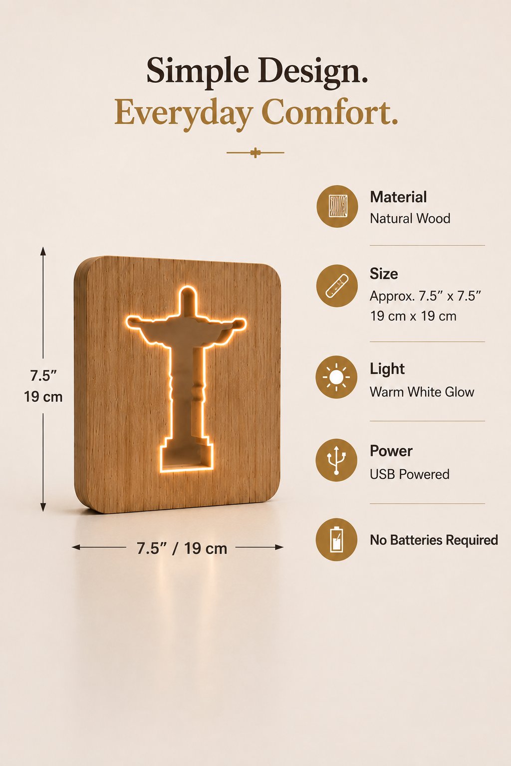 Faith lamp dimensions and specifications