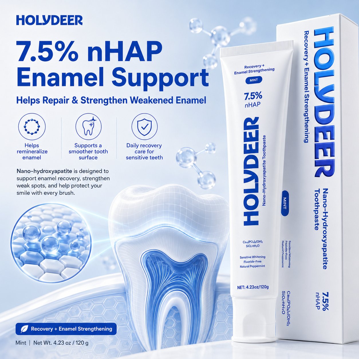 Nano Hydroxyapatite Toothpaste – Fluoride-Free Enamel Repair Paste