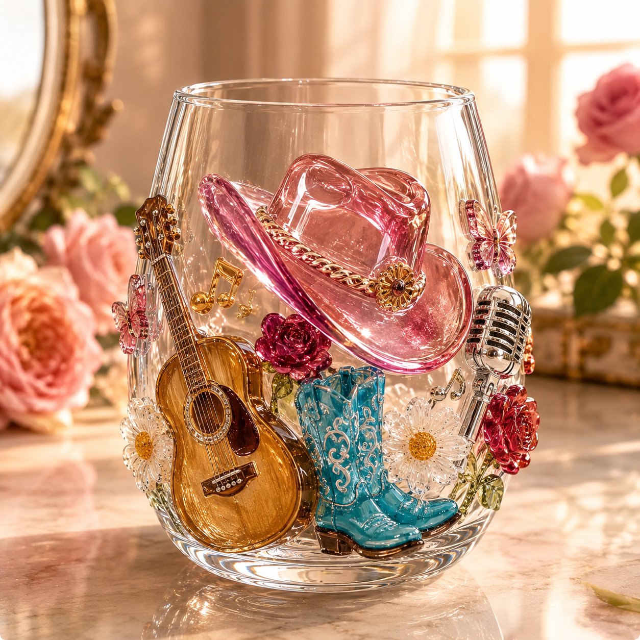Pink Cowgirl 3D glass