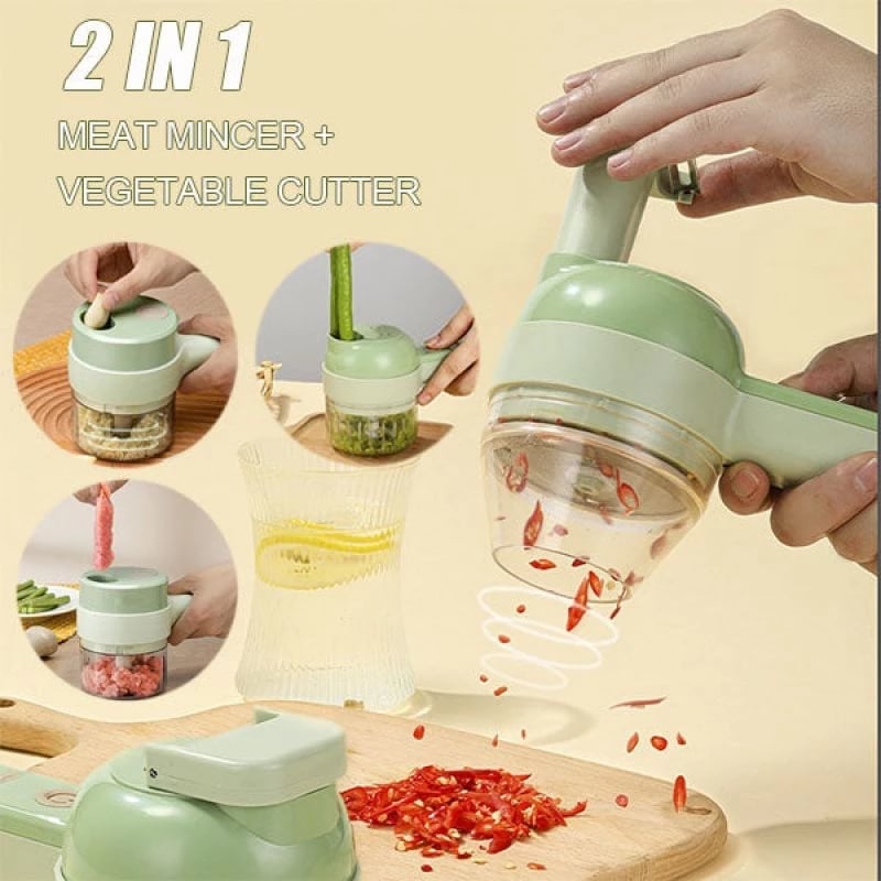 Handheld Electric Vegetable Cutter Set, Portable Mini Food Chopper for