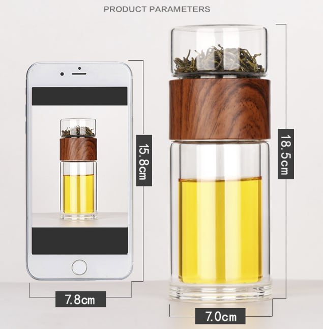 DOUBLEWALL GLASS REUSABLE TEA INFUSER