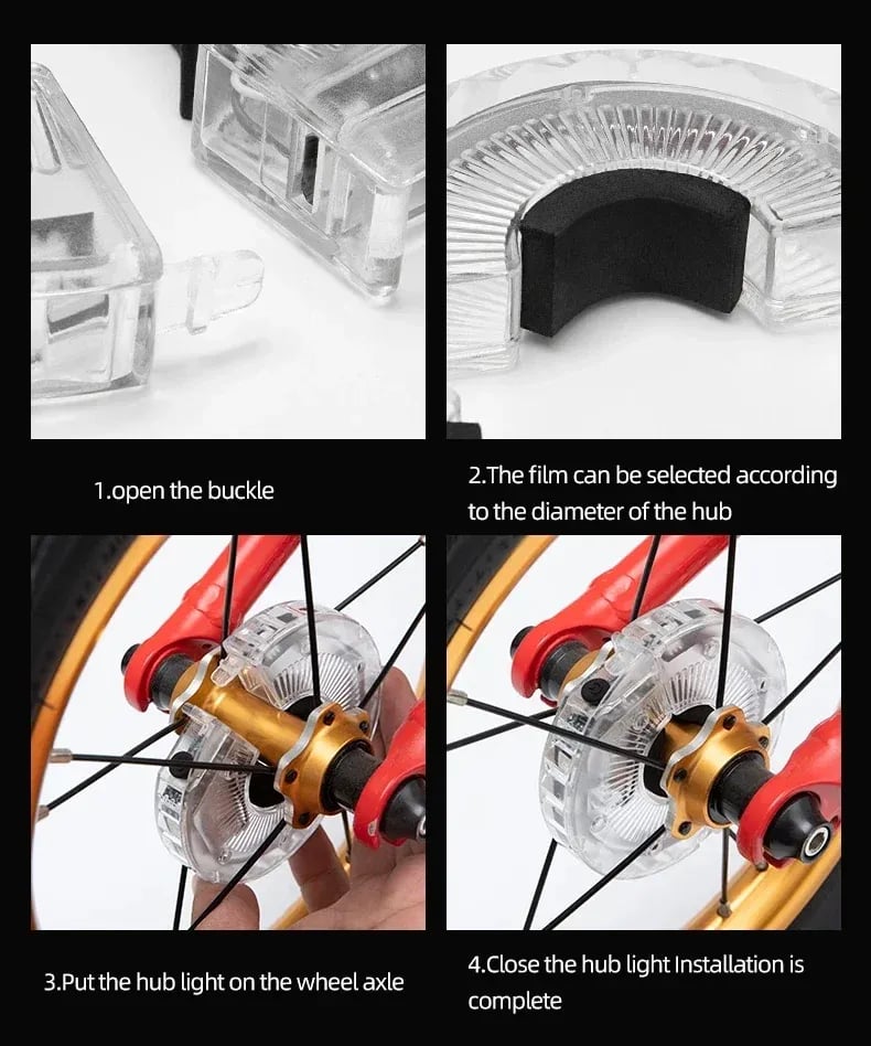 Bike wheel light at night