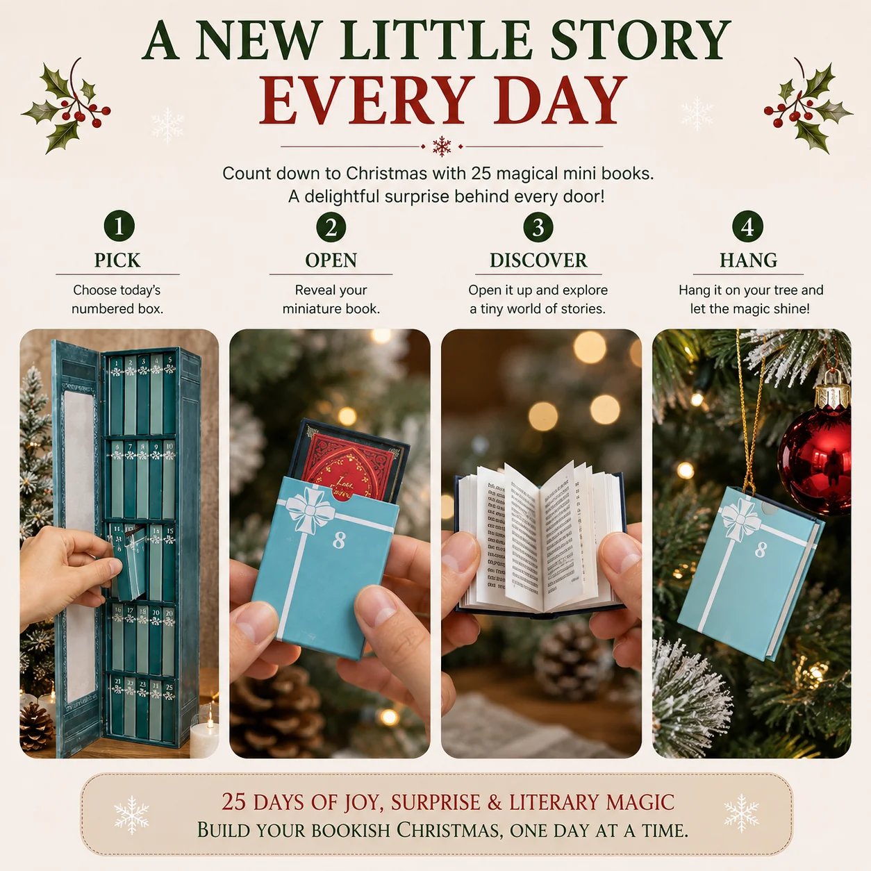 How the miniature book advent calendar works