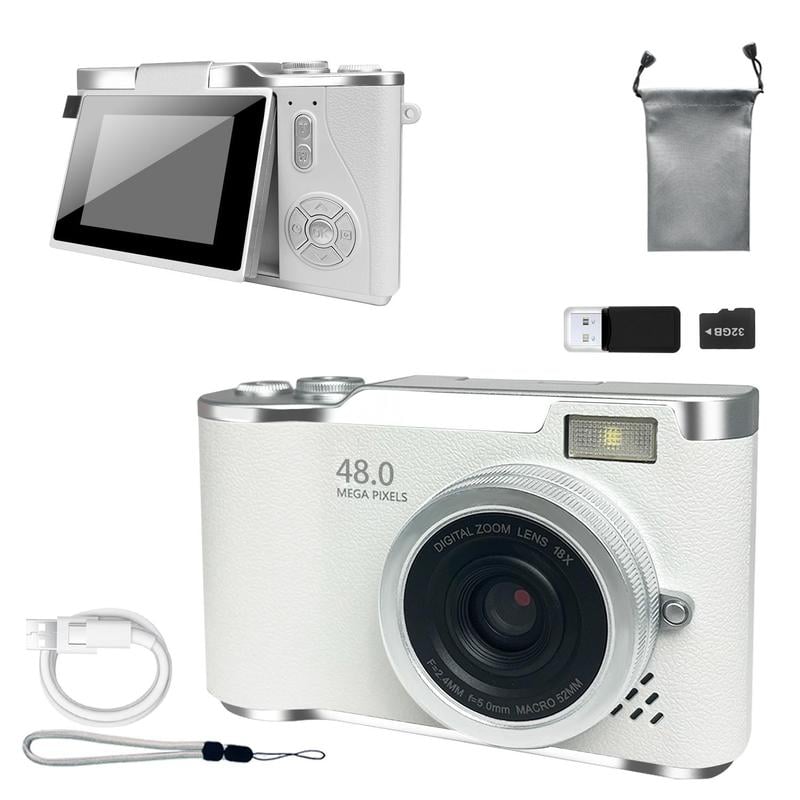 Product Introduction of 4K Foldable Screen Student Camera, 1 Count Retro CCD Card Machine, Entry-level Digital Camera, 1080P High Built-in Games & Filter Functions Camera, Mother's Day Gifts, Video 7