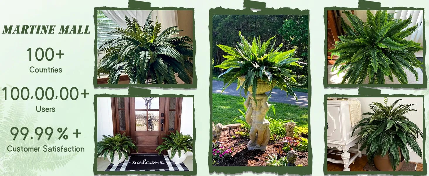 boston ferns artificial plants