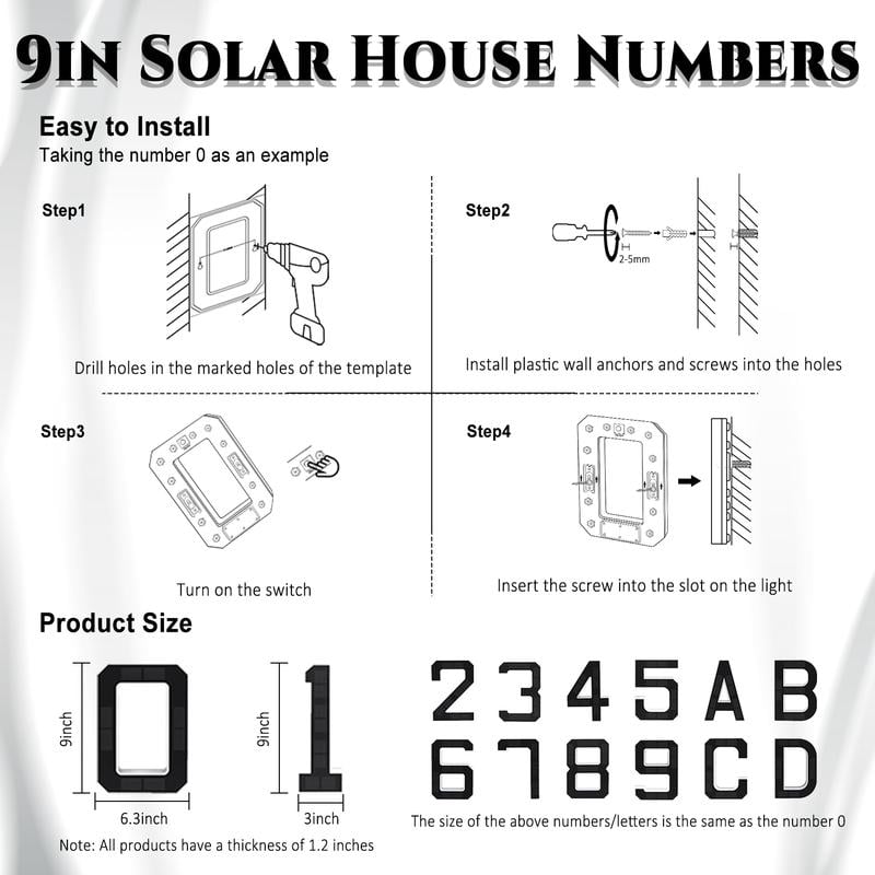 Solar House Numbers Preview