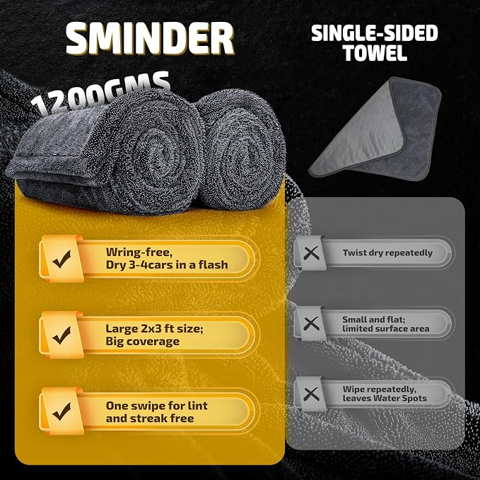 Ultra absorbent microfiber vehicle drying towel
