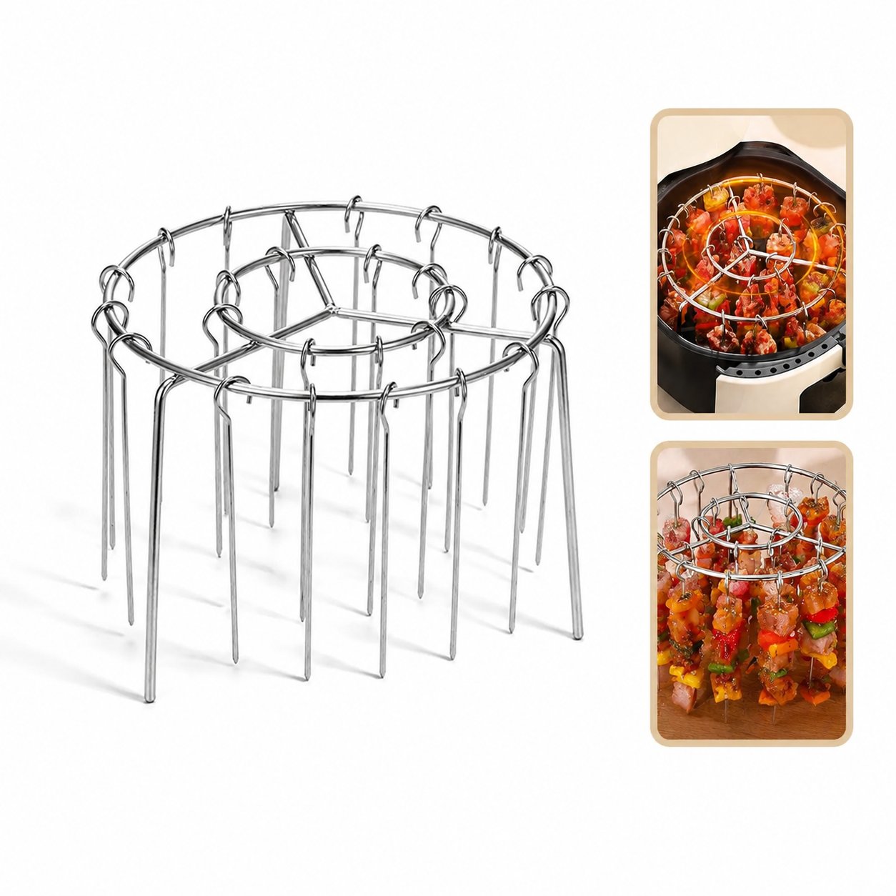 Stainless Steel Air Fryer Grill Skewer Rack