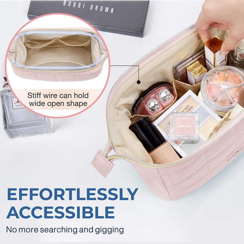 Wide open makeup organizer bag