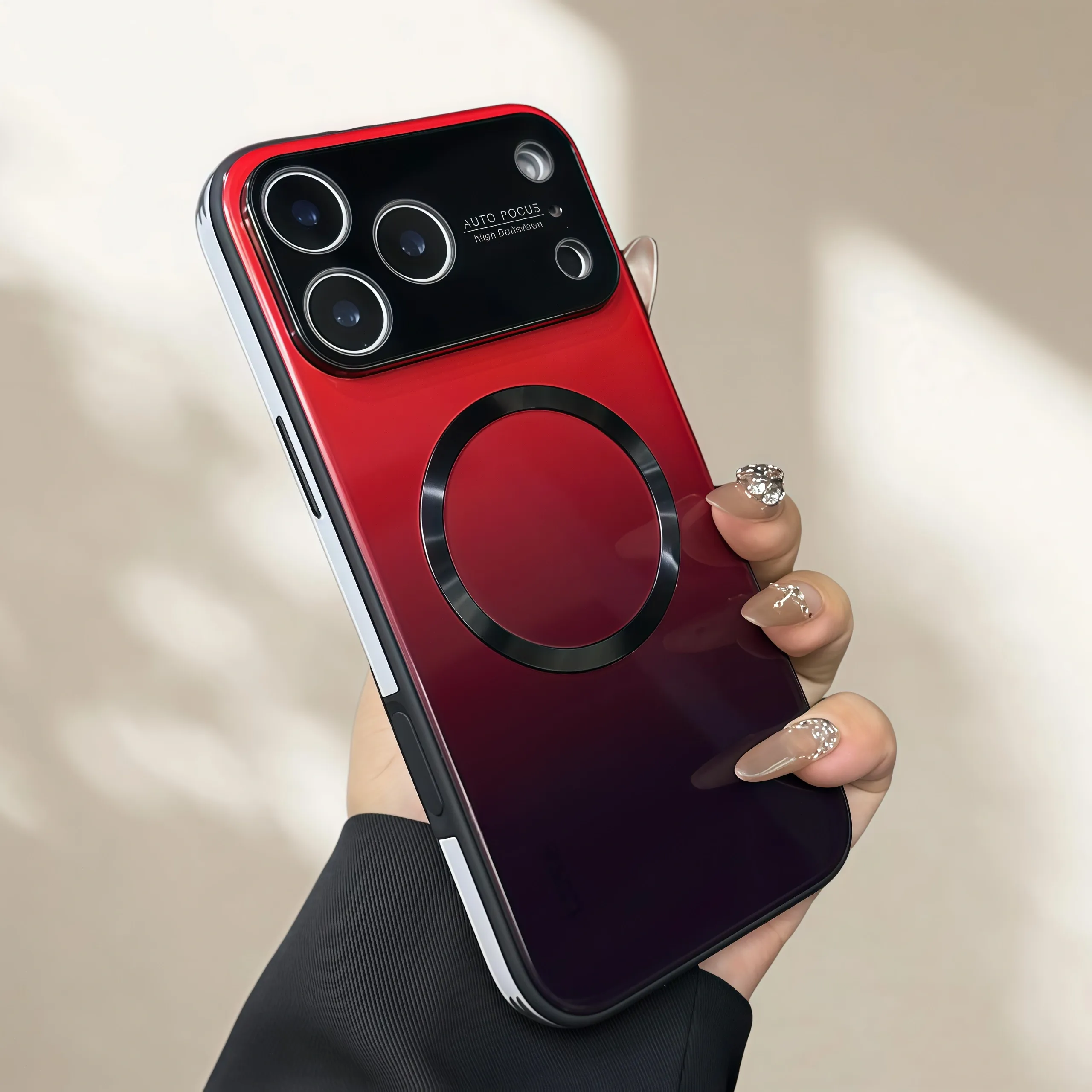 Phone 17 ProMax Gradient Acrylic Case - Red / iPhone 17 ProMax