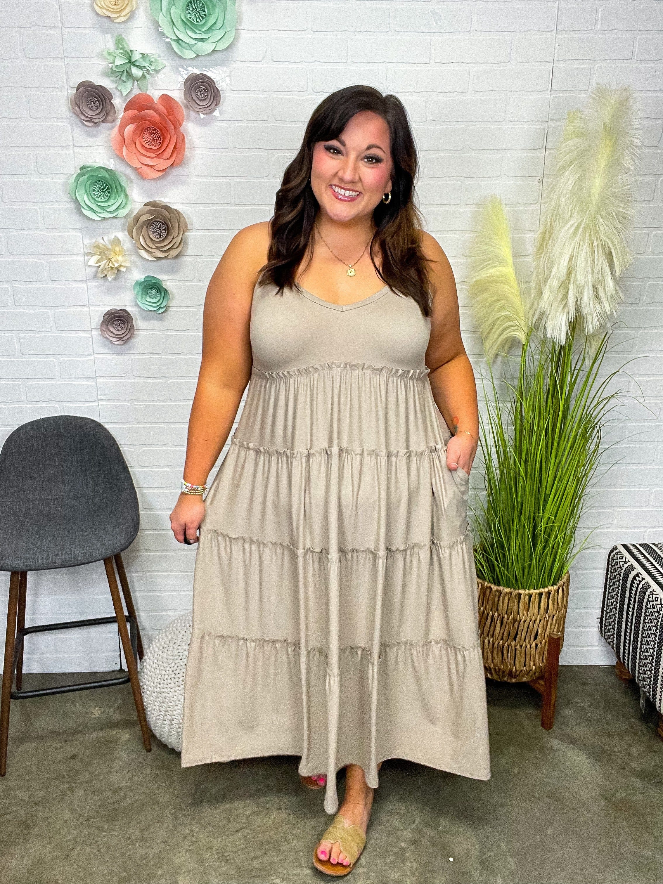 Mocha Alice Tiered Dress