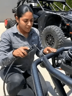 Solar auto-darkening welding goggles changing from light to dark during welding