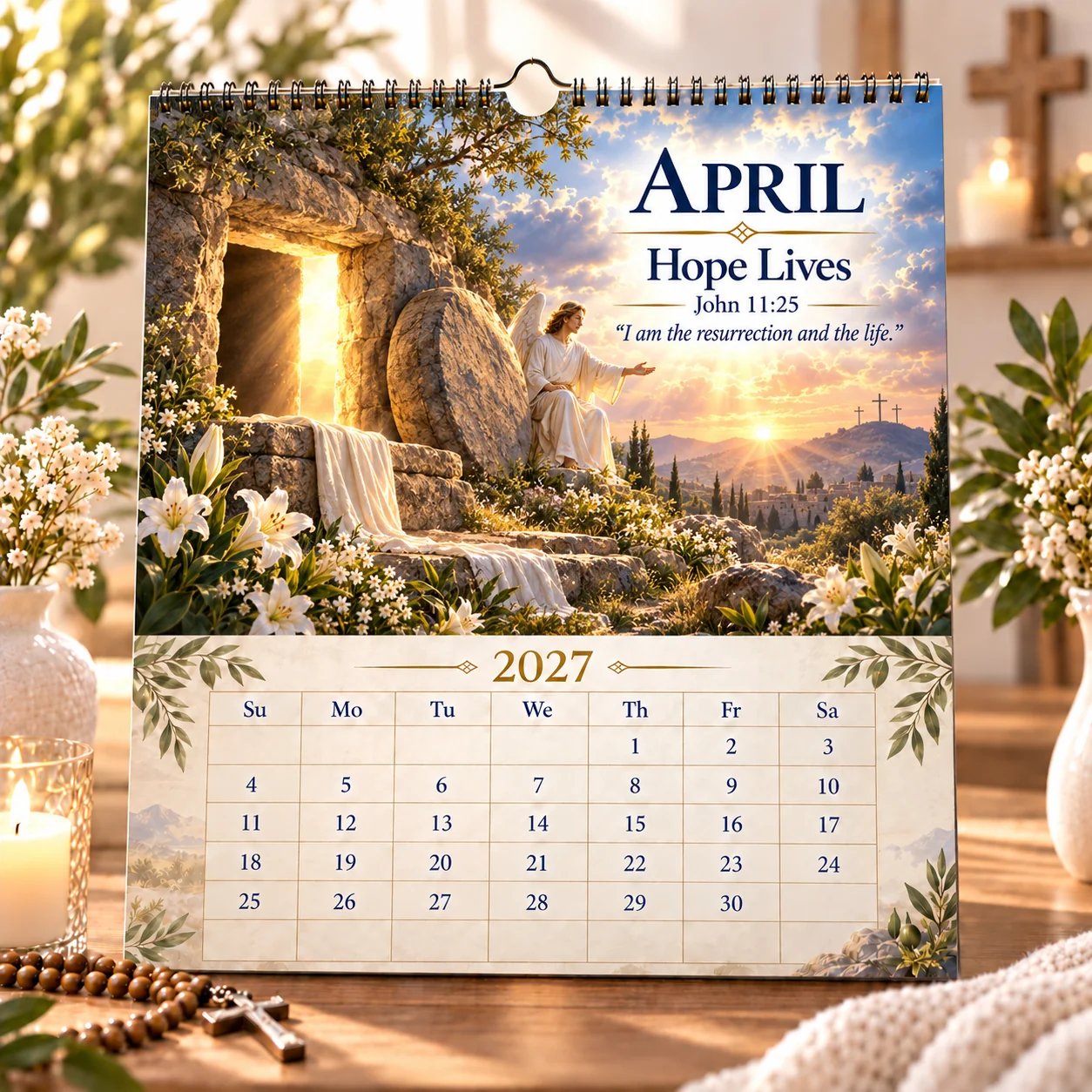 April 2027 calendar page — Hope Lives