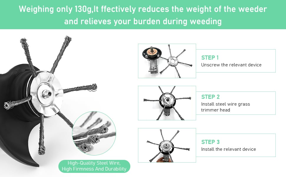 2PCS Steel Wire Grass Trimmer Head